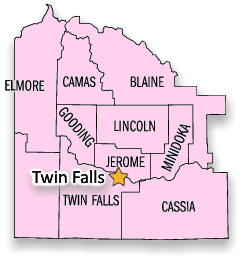 Brands district map with Twin Falls