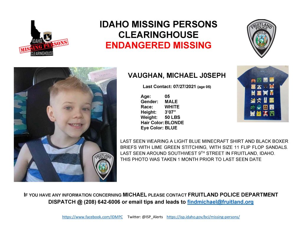 Michael Joseph Vaughan missing person poster