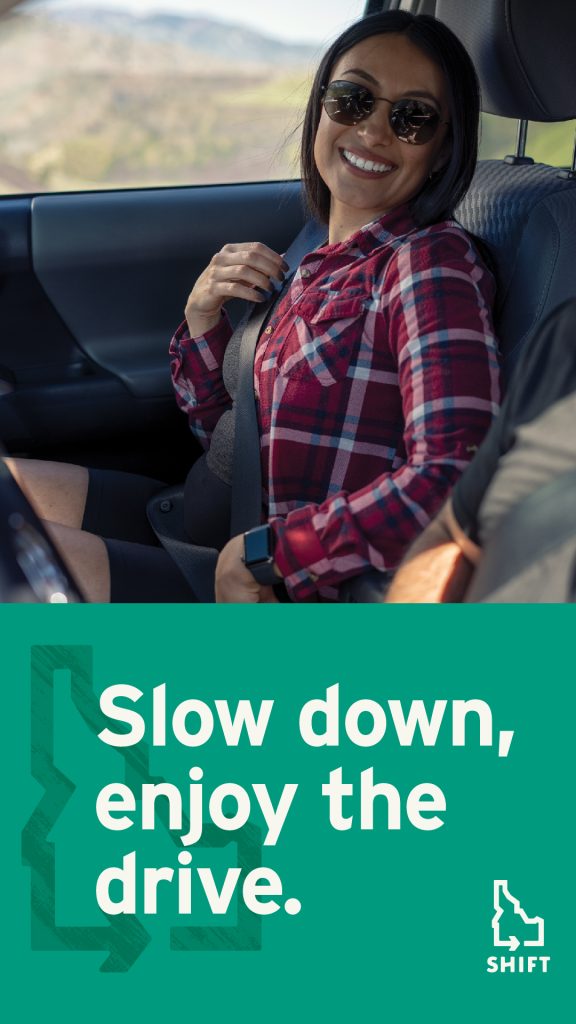 Aggressive Driving graphic - Slow down, enjoy the drive