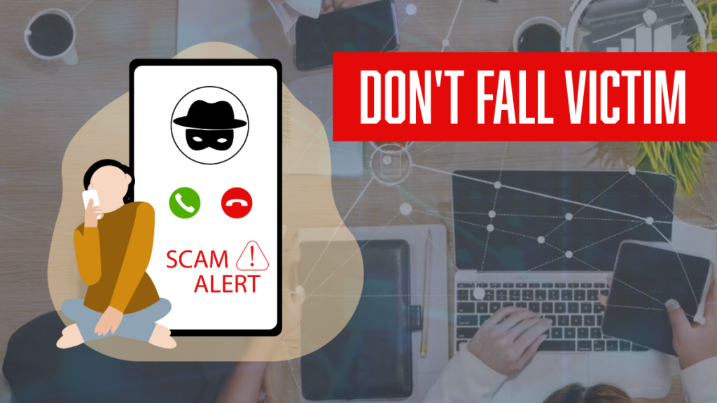 Phone scam alert graphic