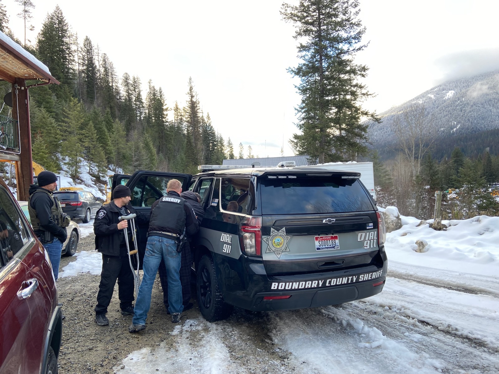 D1 fatal crash arrest with Boundary County SO police SUV