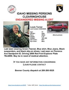 Missing Person alert poster for Louis Turner