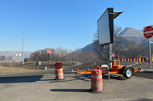 AhtWy Interchange construction sign