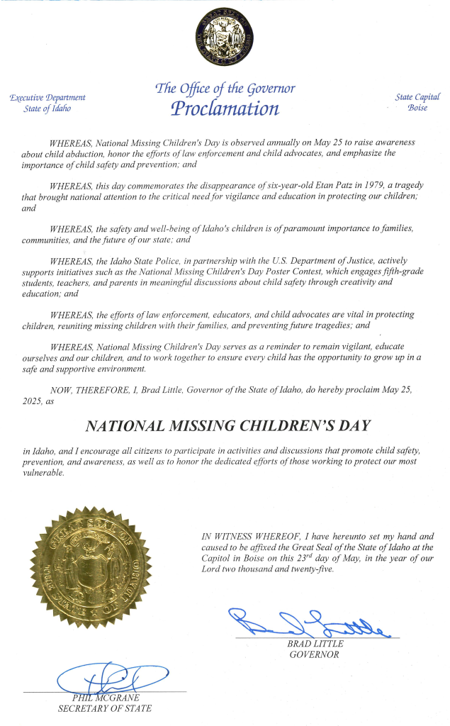 2025 Missing Children's Day Proclamation