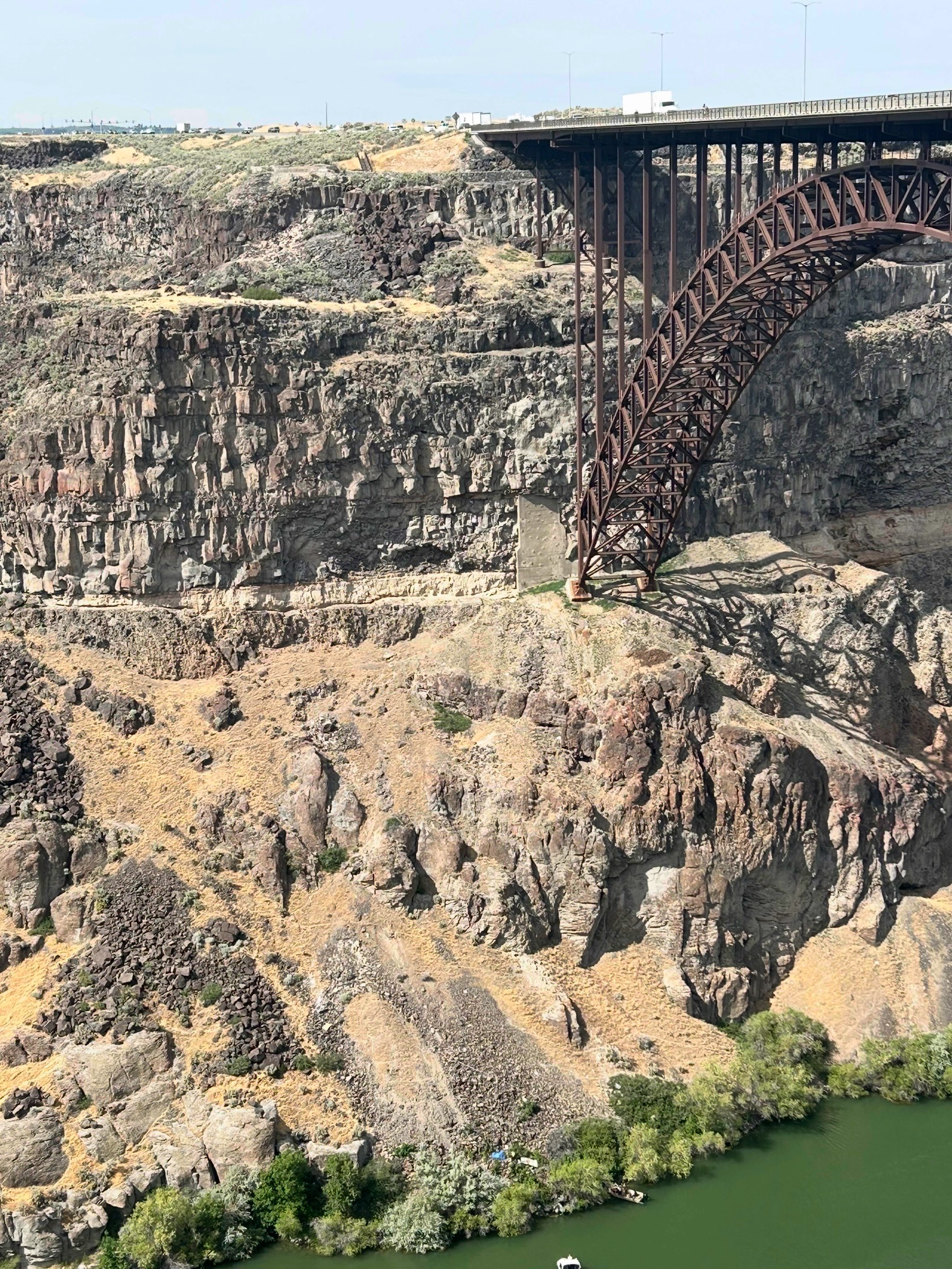 District 4 Perrine Bridge crash with bridge and water below